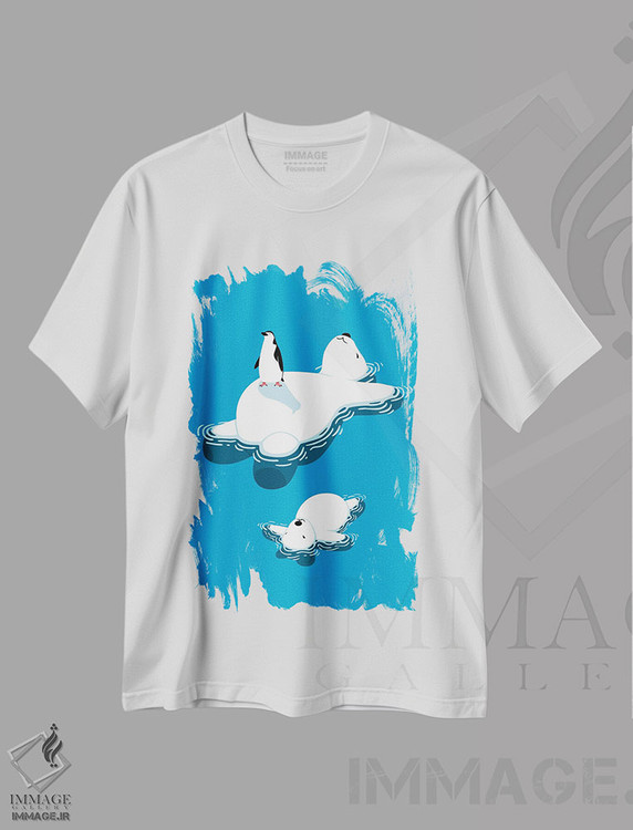 تیشرت طرح دار خانواده خرس قطبی، هنر دیجیتال اثر آلبرتو پرز | immage.ir