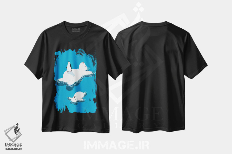 تیشرت طرح دار خانواده خرس قطبی، هنر دیجیتال اثر آلبرتو پرز | فروشگاه ایماژ