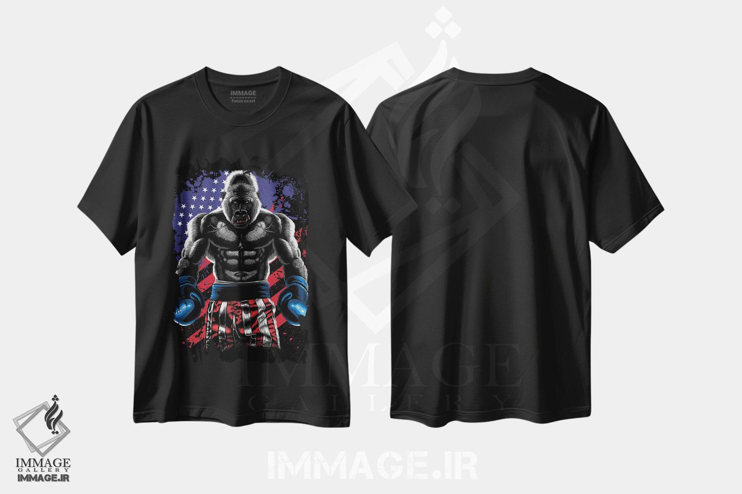 تیشرت طرح دار گوریل بوکسور، هنر دیجیتال اثر آلبرتو پرز | فروشگاه ایماژ