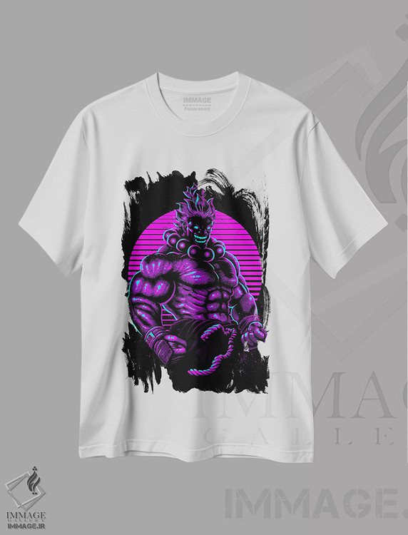 تیشرت طرح دار مبارز خبیث رترو، هنر دیجیتال اثر آلبرتو پرز | immage.ir