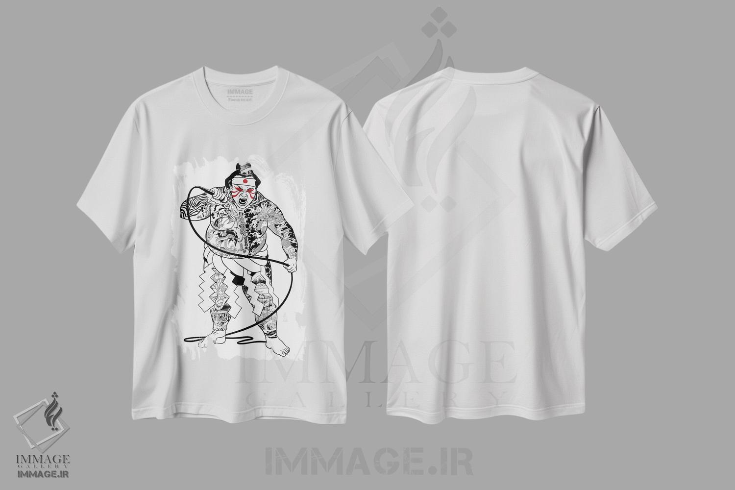 تیشرت طرح دار خوانندهٔ سوموی ژاپنی، دکور آسیایی اثر آلبرتو پرز | immage.ir