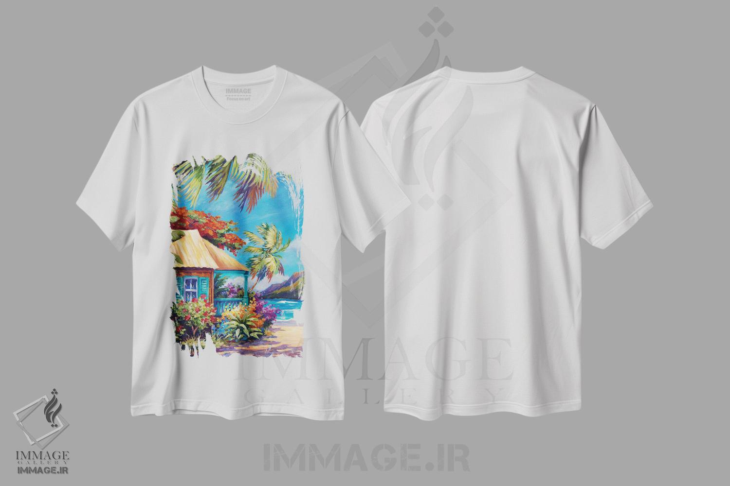 تیشرت طرح دار باغی در آفتاب، دکور ساحلی اثر جان کلارک | immage.ir