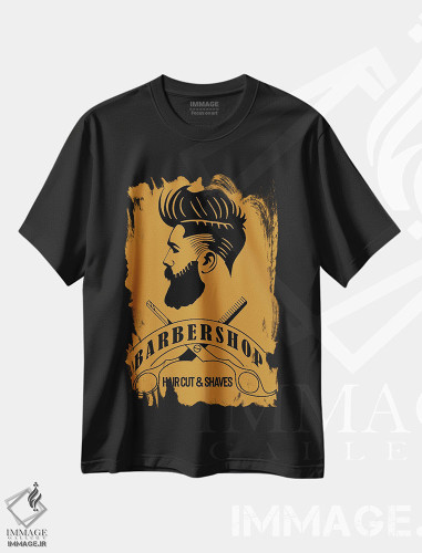 تیشرت طرح دار آرایشگاه؛ کوتاهی مو و اصلاح I، هنر دیجیتال اثر آرت میرانو | فروشگاه ایماژ