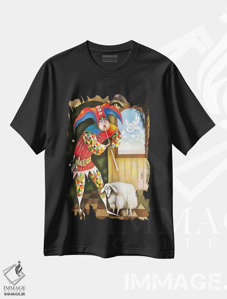 تیشرت طرح دار چوپان و گوسفندها، مدیوم اثر آرت میرانو | فروشگاه ایماژ
