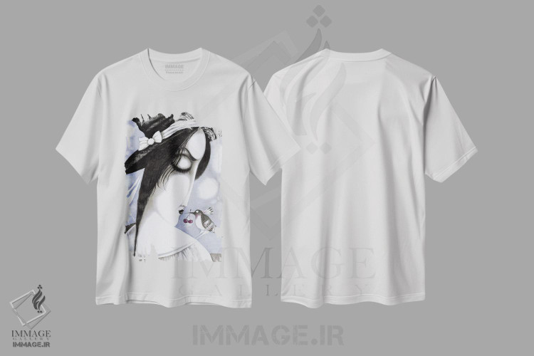 تیشرت طرح دار زن و پرنده، مدیوم اثر آرت میرانو | immage.ir