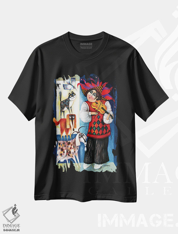 تیشرت طرح دار ویولنیست، مدیوم اثر آرت میرانو | فروشگاه ایماژ