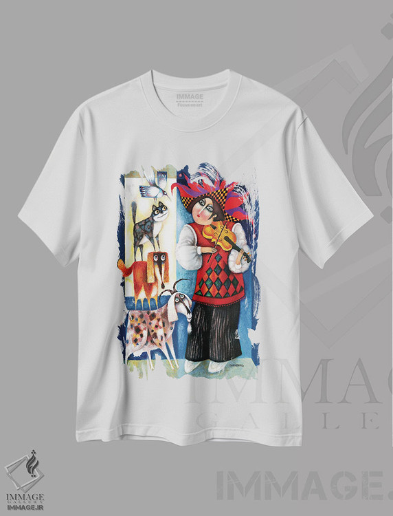 تیشرت طرح دار ویولنیست، مدیوم اثر آرت میرانو | immage.ir