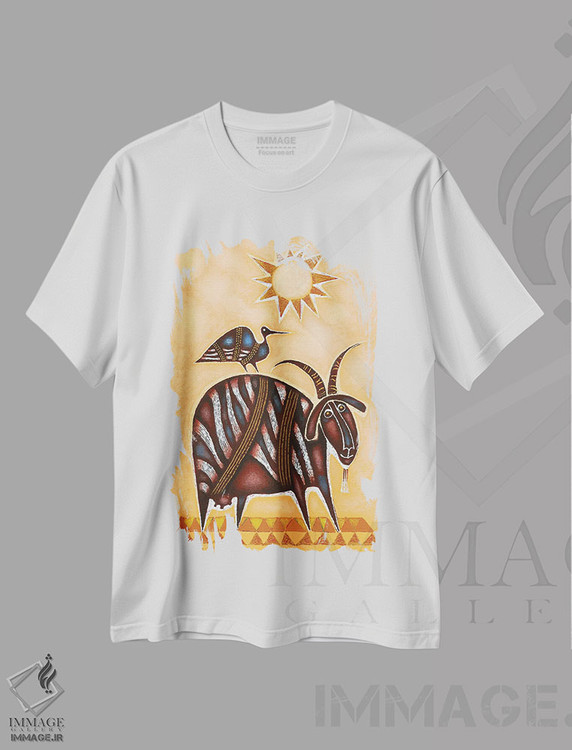 تیشرت طرح دار بز و پرنده، مدیوم اثر آرت میرانو | immage.ir