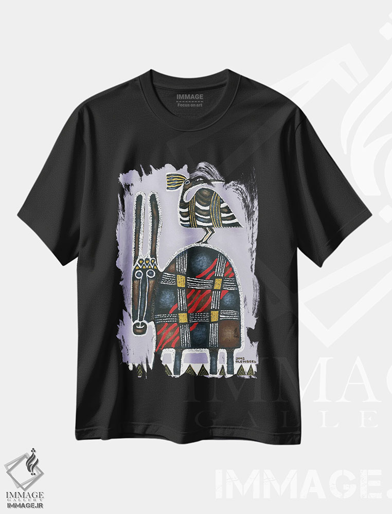 تیشرت طرح دار الاغ و پرنده، مدیوم اثر آرت میرانو | فروشگاه ایماژ