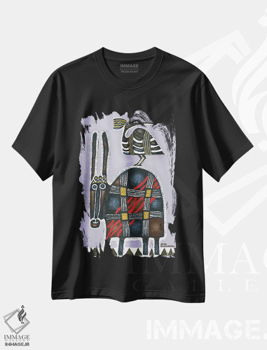 تیشرت طرح دار الاغ و پرنده، مدیوم اثر آرت میرانو | فروشگاه ایماژ