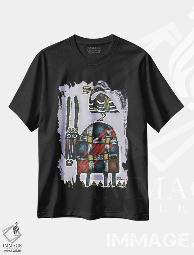 تیشرت طرح دار الاغ و پرنده، مدیوم اثر آرت میرانو | فروشگاه ایماژ
