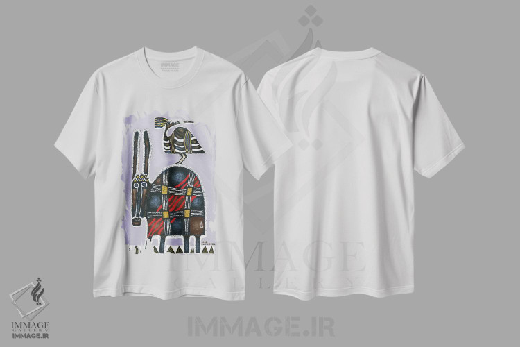 تیشرت طرح دار الاغ و پرنده، مدیوم اثر آرت میرانو | immage.ir