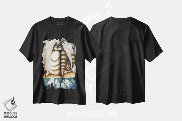 تیشرت طرح دار ماهی و گربه بزرگ، مدیوم اثر آرت میرانو | فروشگاه ایماژ