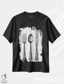 تیشرت طرح دار قاشق و چنگال و کارد، تزئینی اثر آرت میرانو | فروشگاه ایماژ