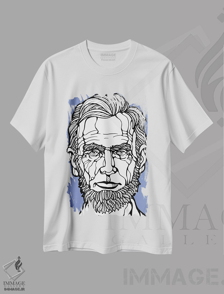 تیشرت طرح دار تصویرگری آبراهام لینکلن، هنر دیجیتال اثر آرت میرانو | immage.ir
