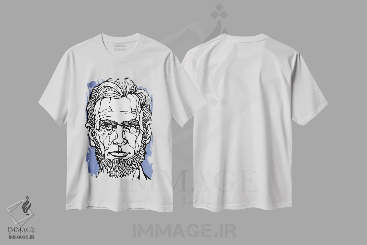تیشرت طرح دار تصویرگری آبراهام لینکلن، هنر دیجیتال اثر آرت میرانو | immage.ir