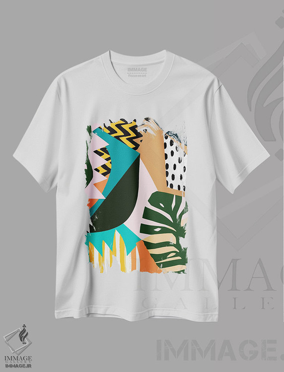تیشرت طرح دار آبسترهٔ چهل و چهار، تزئینی اثر آرت میرانو | immage.ir