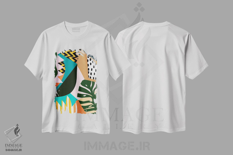 تیشرت طرح دار آبسترهٔ چهل و چهار، تزئینی اثر آرت میرانو | immage.ir