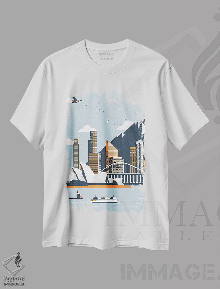 تیشرت طرح دار نمای شهر سیدنی، هنر دیجیتال اثر آرت میرانو | immage.ir