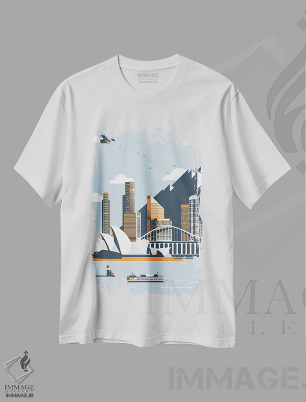 تیشرت طرح دار نمای شهر سیدنی، هنر دیجیتال اثر آرت میرانو | immage.ir