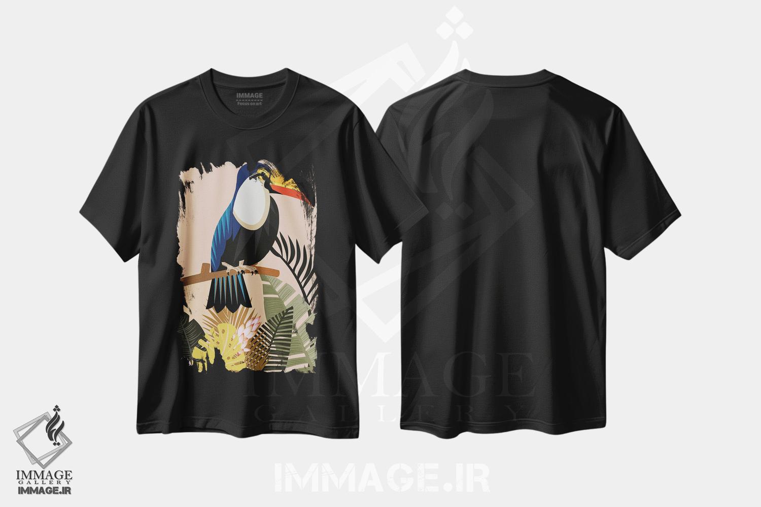 تیشرت طرح دار نقش چاپی طبیعت گرمسیری، تزئینی اثر آرت میرانو | فروشگاه ایماژ