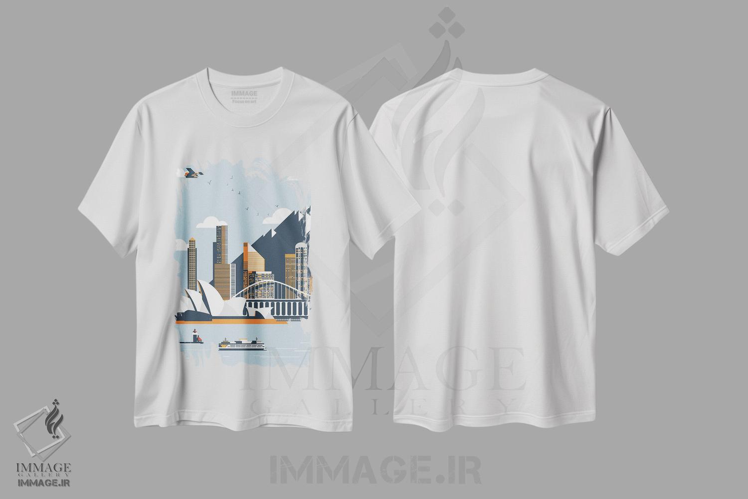 تیشرت طرح دار نمای شهر سیدنی، هنر دیجیتال اثر آرت میرانو | immage.ir