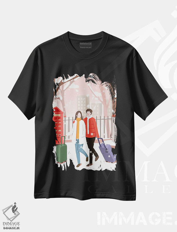 تیشرت طرح دار هوای سرد زمستان و بازگشت به خانه، هنر دیجیتال اثر آرت میرانو | فروشگاه ایماژ