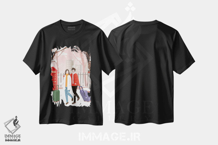 تیشرت طرح دار هوای سرد زمستان و بازگشت به خانه، هنر دیجیتال اثر آرت میرانو | فروشگاه ایماژ