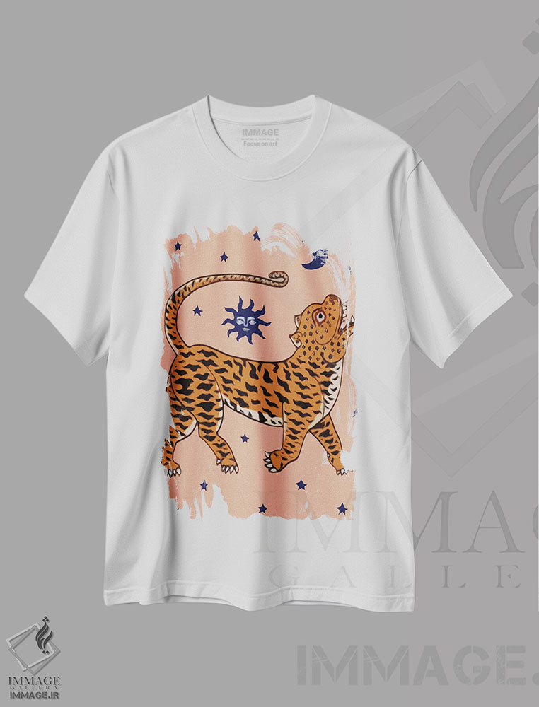 تیشرت طرح دار ببر و شب، هنر دیجیتال اثر آرت میرانو | immage.ir