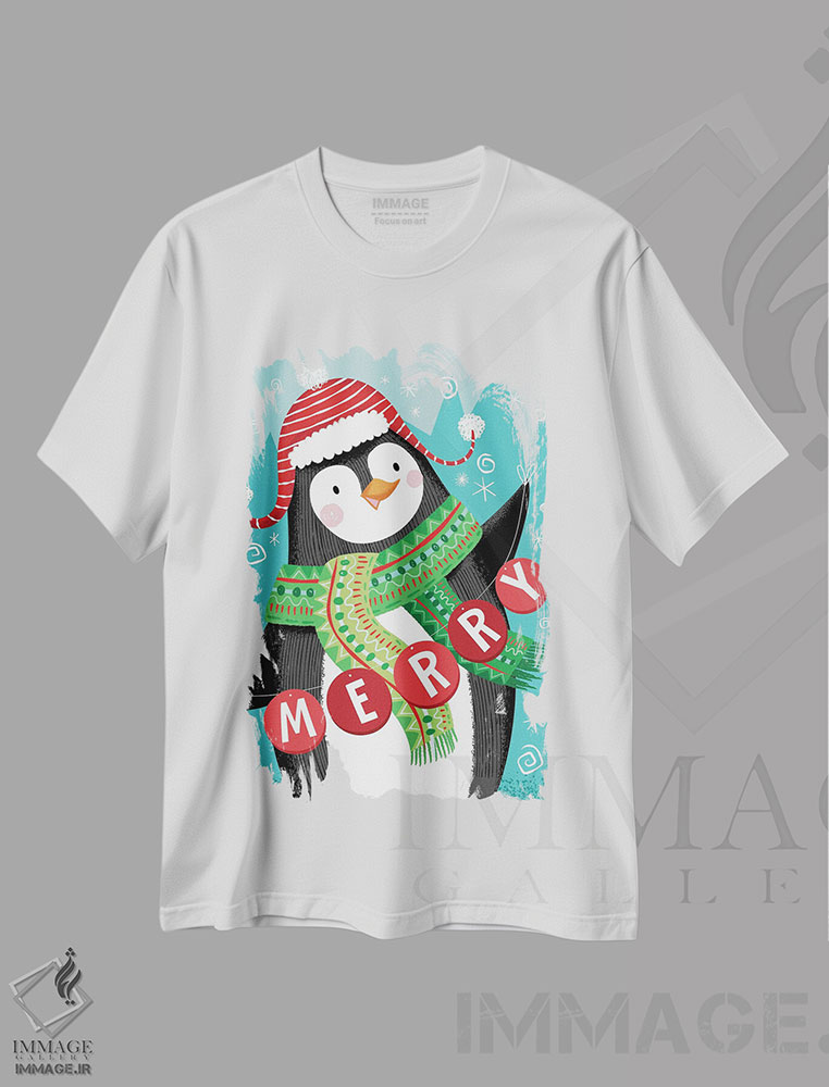 تیشرت طرح دار سرزنده، حیوانات کریسمسی اثر آرولین ویدرهولد | immage.ir