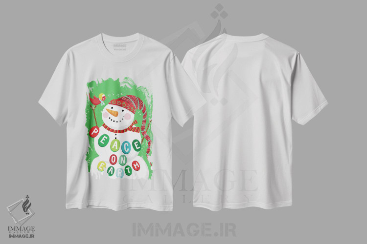 تیشرت طرح دار صلح در جهان، تابلو و عبار ت های کریسمسی اثر آرولین ویدرهولد | immage.ir