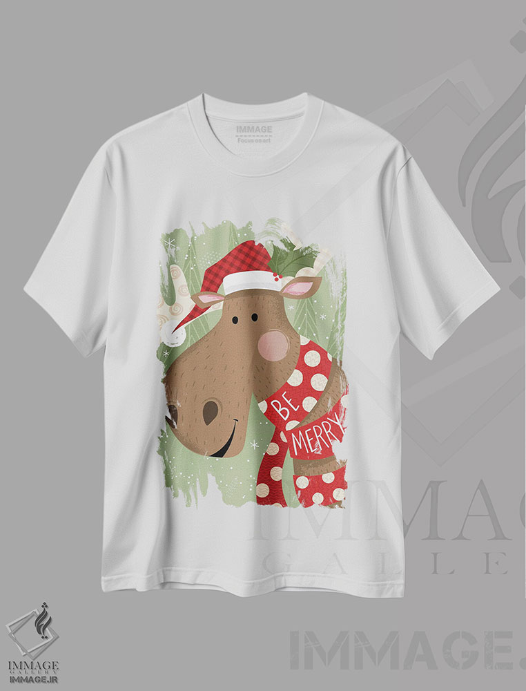 تیشرت طرح دار شاد باش، حیوانات کریسمسی اثر آرولین ویدرهولد | immage.ir