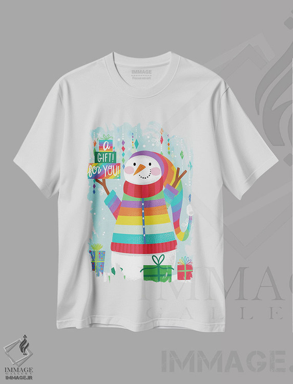 تیشرت طرح دار آدم برفی تعطیلات، تابلو و عبار ت های کریسمسی اثر آرولین ویدرهولد | immage.ir