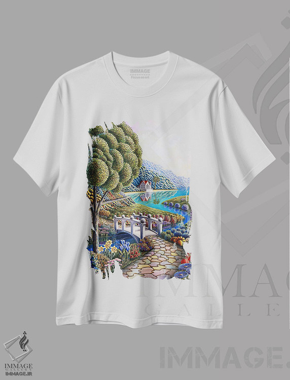 تیشرت طرح دار نرگس ها ۲، هنر فاخر معاصر اثر اندی راسل | immage.ir