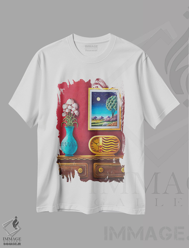 تیشرت طرح دار بازگشت به روزهای رادیویی، هنر فاخر معاصر اثر اندی راسل | immage.ir
