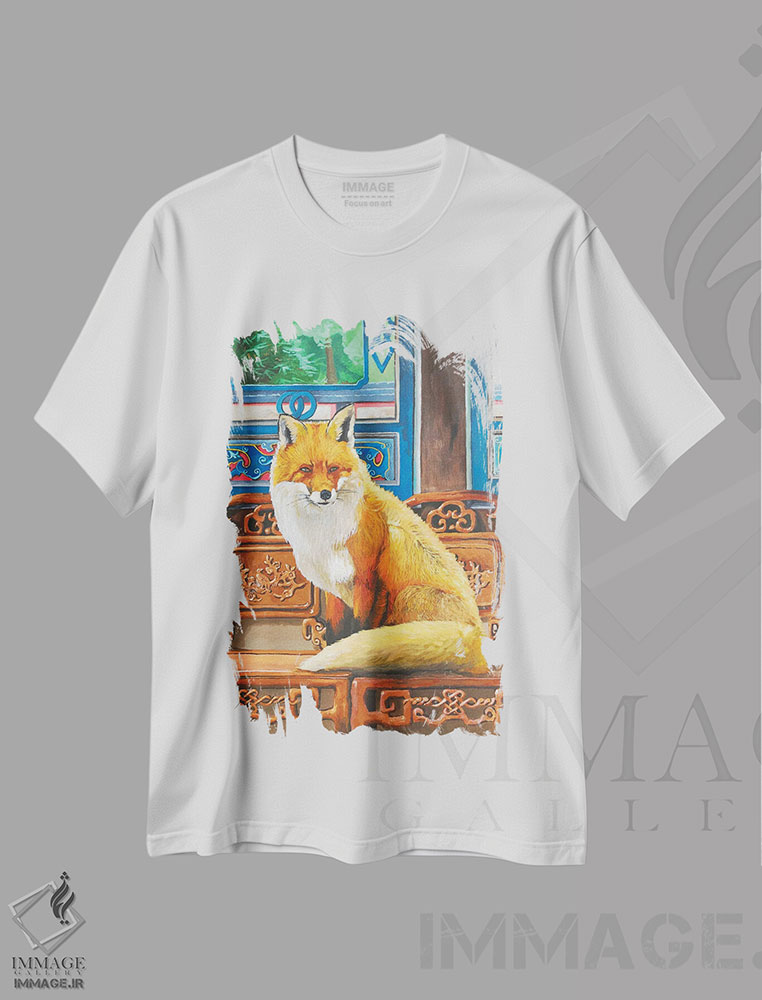 تیشرت طرح دار روباه شرقی، هنر فاخر معاصر اثر آرتور ریو | immage.ir