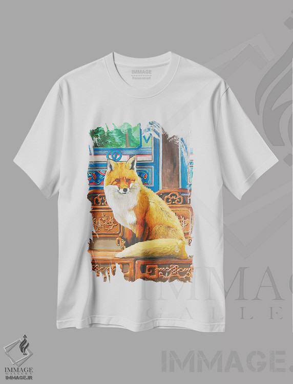 تیشرت طرح دار روباه شرقی، هنر فاخر معاصر اثر آرتور ریو | immage.ir