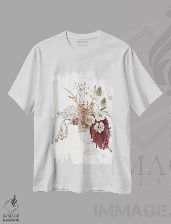 تیشرت طرح دار دسته گل پربار، تزئینی اثر اشلی بردلی | immage.ir