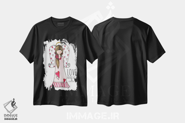 تیشرت طرح دار عشق هرگز شکست نمی خورد، مدیوم اثر اشلی بردلی | فروشگاه ایماژ
