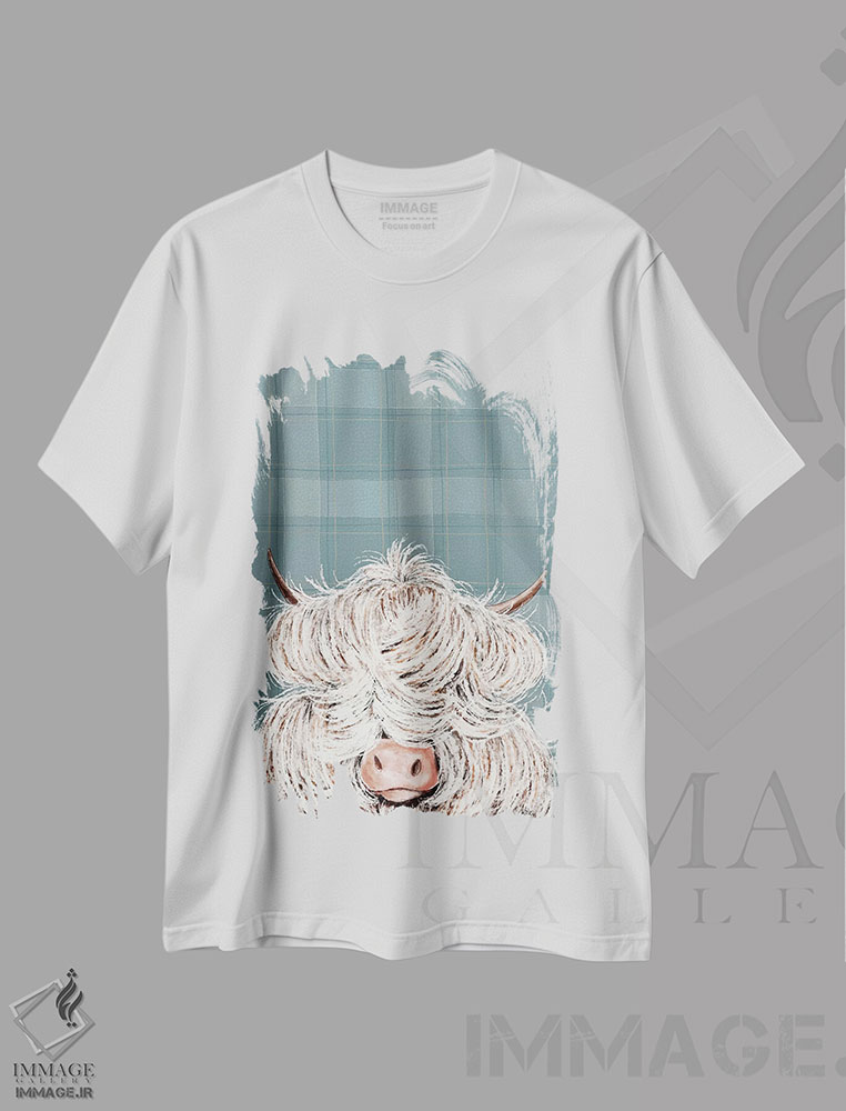 تیشرت طرح دار گاو پشمالو، دکور روستایی اثر اشلی بردلی | immage.ir