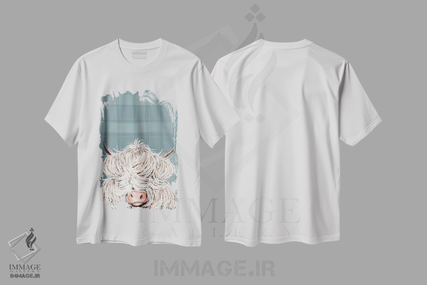 تیشرت طرح دار گاو پشمالو، دکور روستایی اثر اشلی بردلی | immage.ir