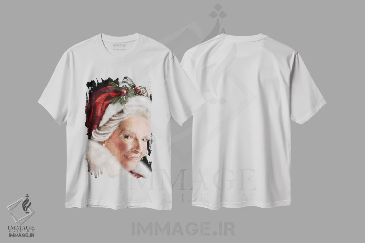 تیشرت طرح دار خانم کلاوس، دکور تعطیلات اثر اشلی بردلی | immage.ir