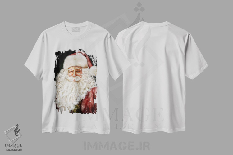 تیشرت طرح دار بابانوئل قرمز، دکور تعطیلات اثر اشلی بردلی | immage.ir