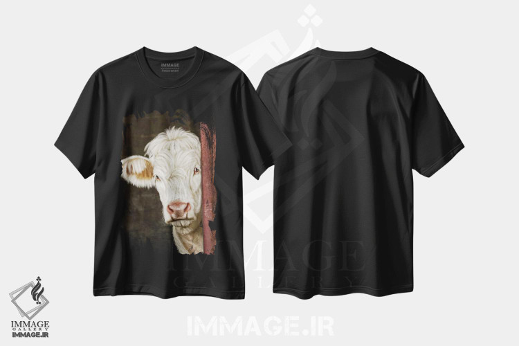 تیشرت طرح دار قایم باشک گاوی، دکور روستایی اثر اشلی بردلی | فروشگاه ایماژ