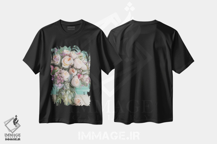 تیشرت طرح دار در حال شکوفه دادن، تزئینی اثر اشلی بردلی | فروشگاه ایماژ