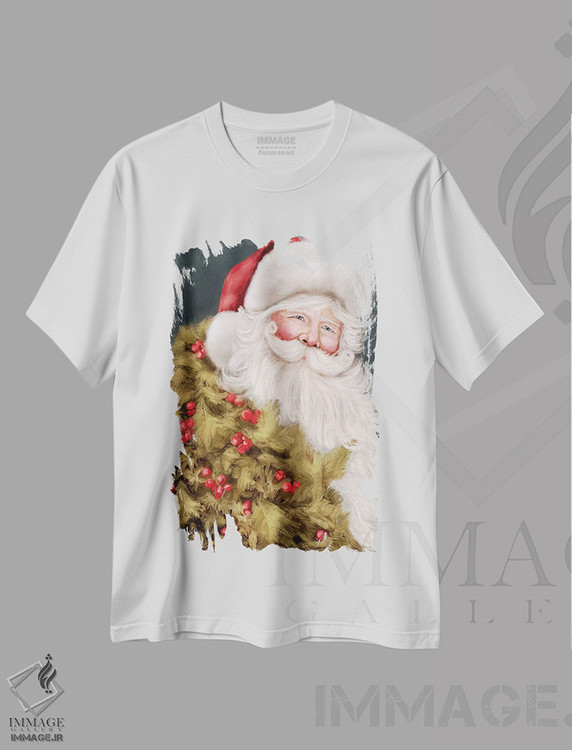 تیشرت طرح دار بابانوئل دنیای قدیم، دکور تعطیلات اثر اشلی بردلی | immage.ir