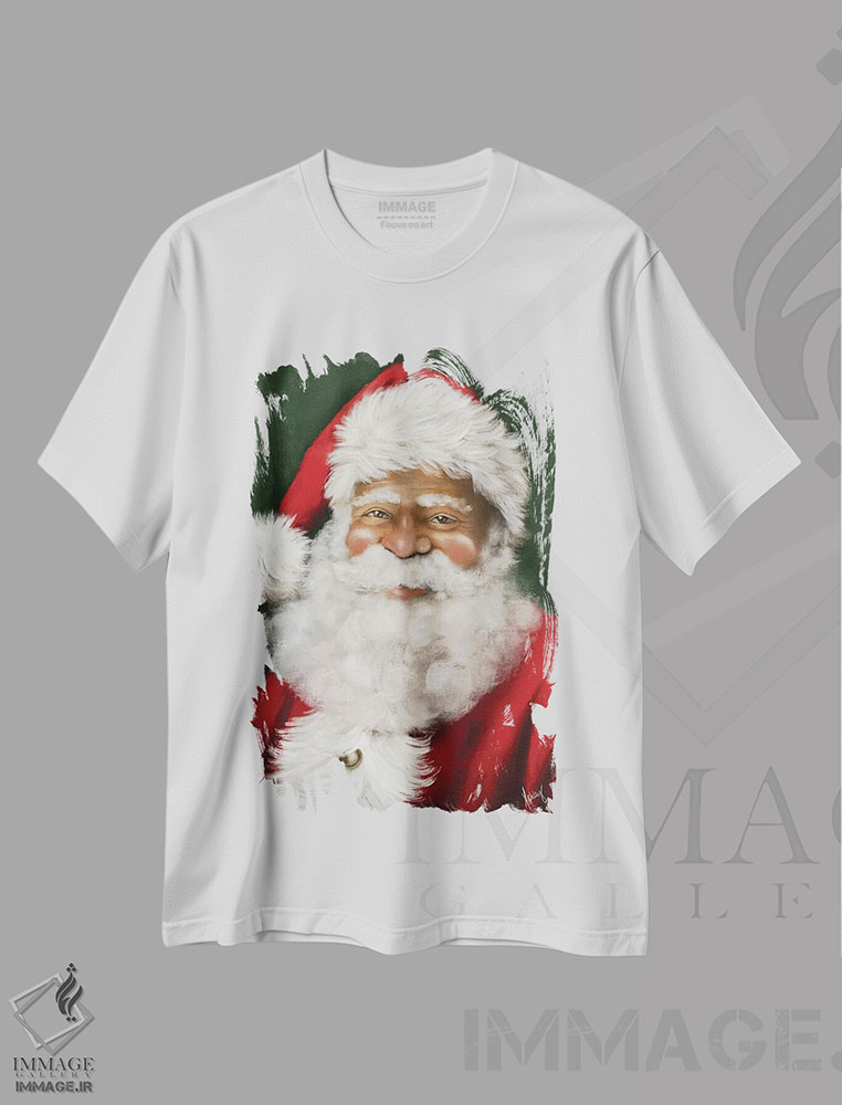 تیشرت طرح دار بابانوئل شاد II، مدیوم اثر اشلی بردلی | immage.ir