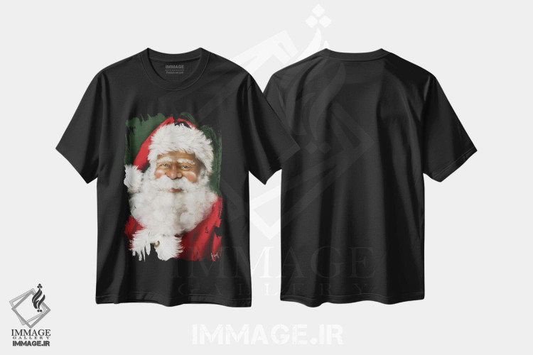 تیشرت طرح دار بابانوئل شاد II، مدیوم اثر اشلی بردلی | فروشگاه ایماژ