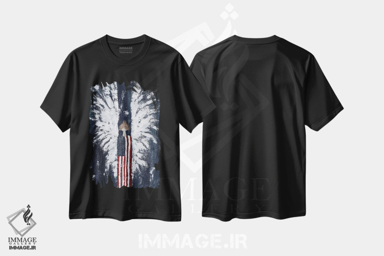 تیشرت طرح دار فرشتهٔ آمریکایی، دکور آمریکایی اثر اشلی بردلی | فروشگاه ایماژ