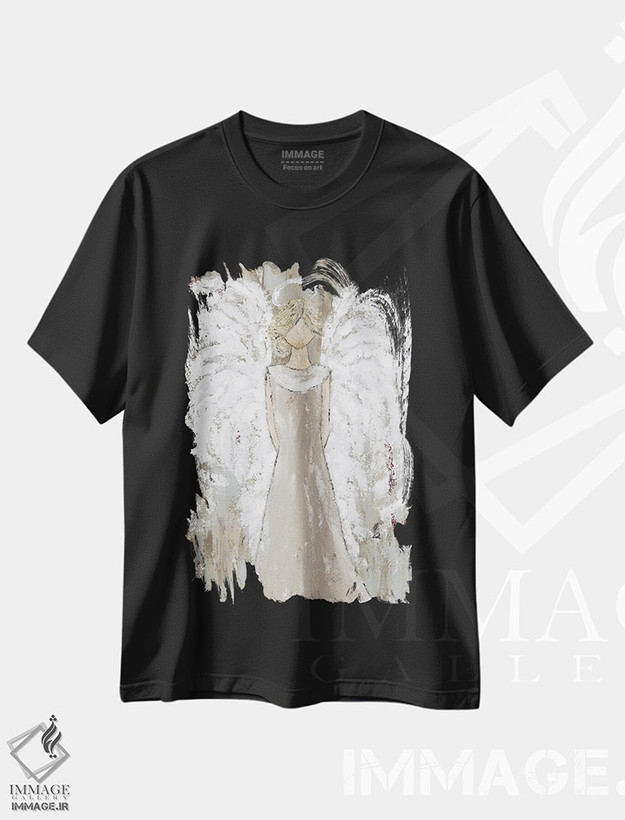 تیشرت طرح دار فرشتهٔ نگهبان خانه روستایی، دکور روستایی اثر اشلی بردلی | فروشگاه ایماژ